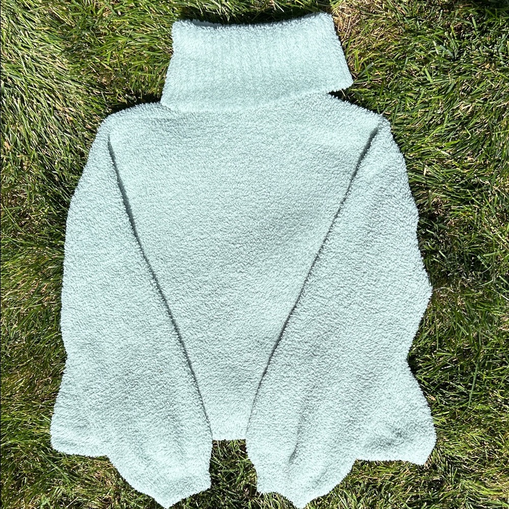 SO Women's Soft Cowl Neck Sweater - Mint Green